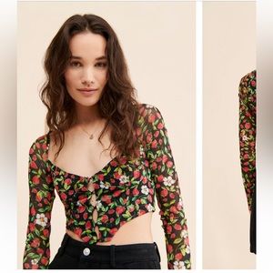 Urban Outfitters corset strawberry top